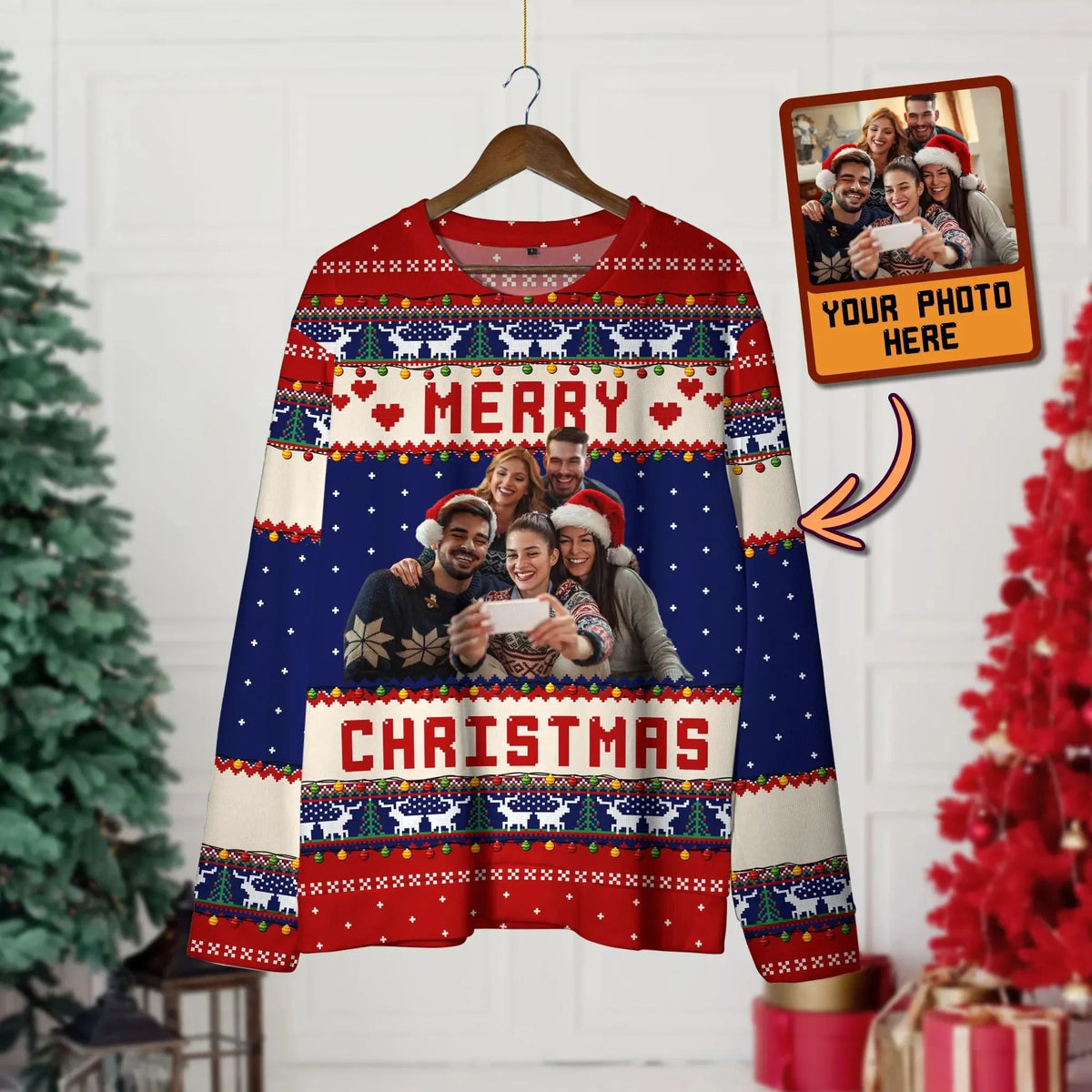 Sweat de Noël ugly sweater imprimé 3D