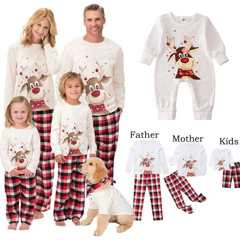 Pyjama de Noël assorti famille imprimé renne