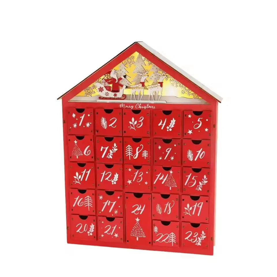 Calendrier de l'Avent en bois lumineux Maison de village – photo 5