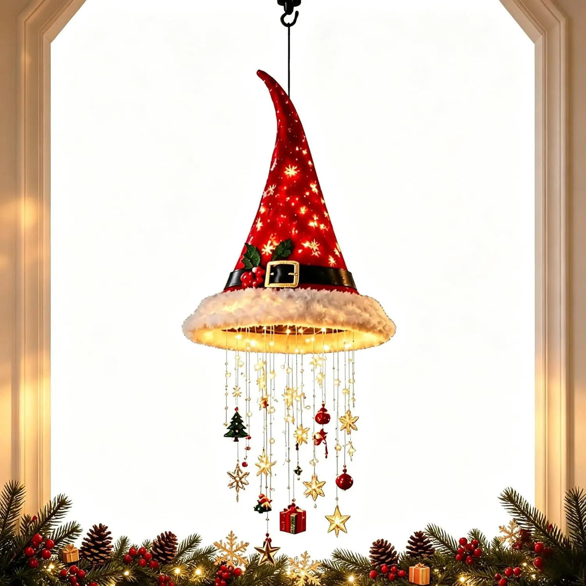 Suspension lumineuse bonnet de Père Noël LED – photo 8