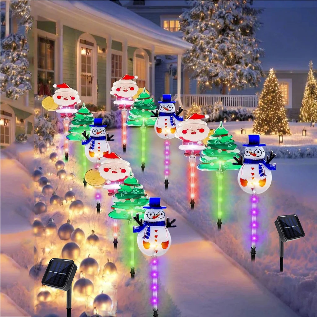 Piquets solaires lumineux Père Noël, sapin et renne – photo 6