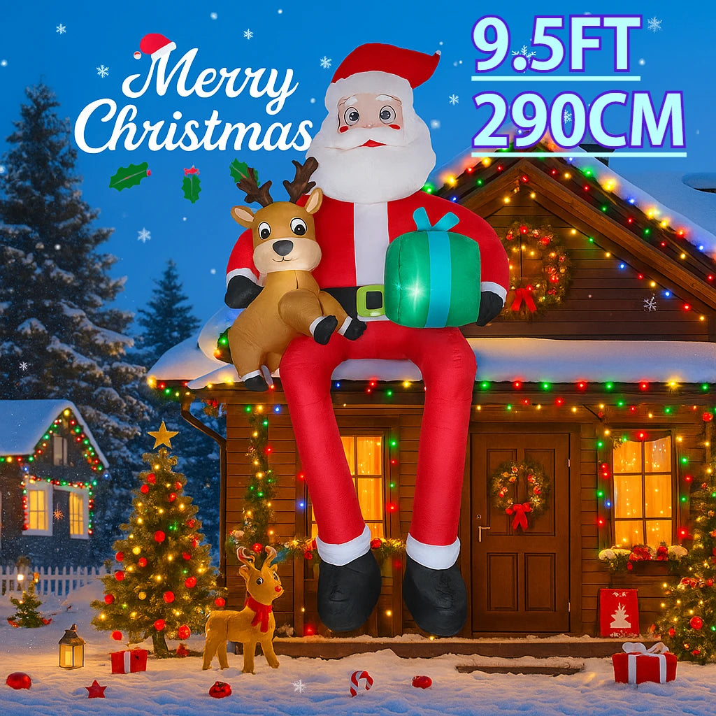 Père Noël gonflable géant 2,90 m – Santa's Gallery