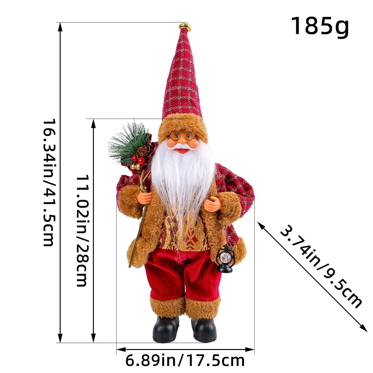 Peluche Père Noël lumineuse 30 cm – photo 6