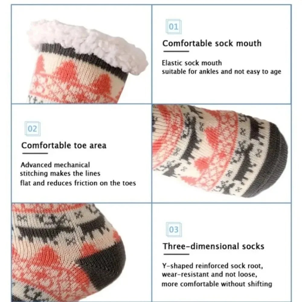 Chaussettes d'intérieur douillettes motif renne – photo 3