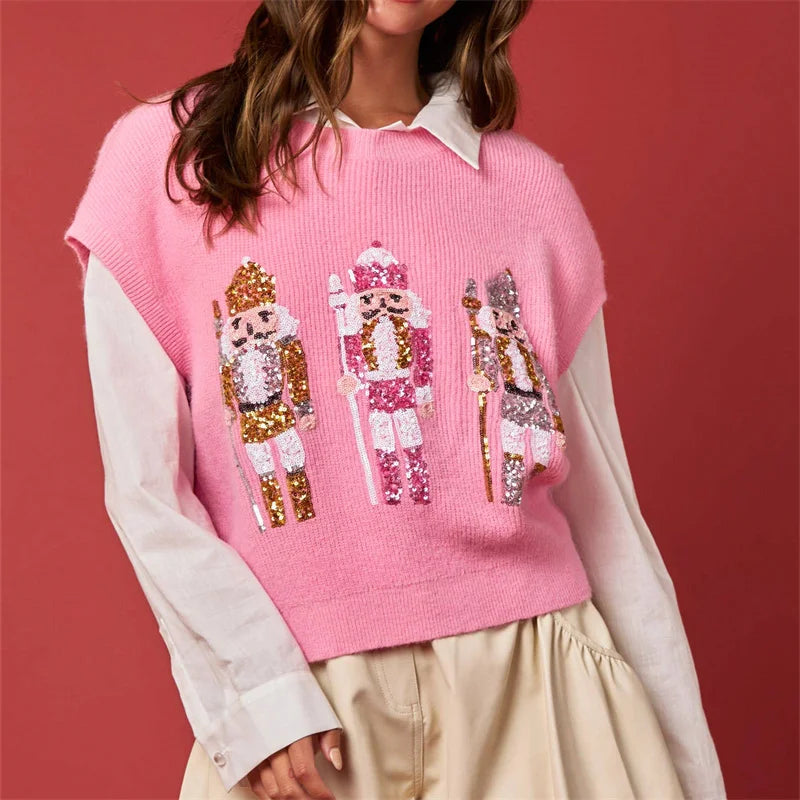 Gilet de Noël à sequins pour femme – photo 11