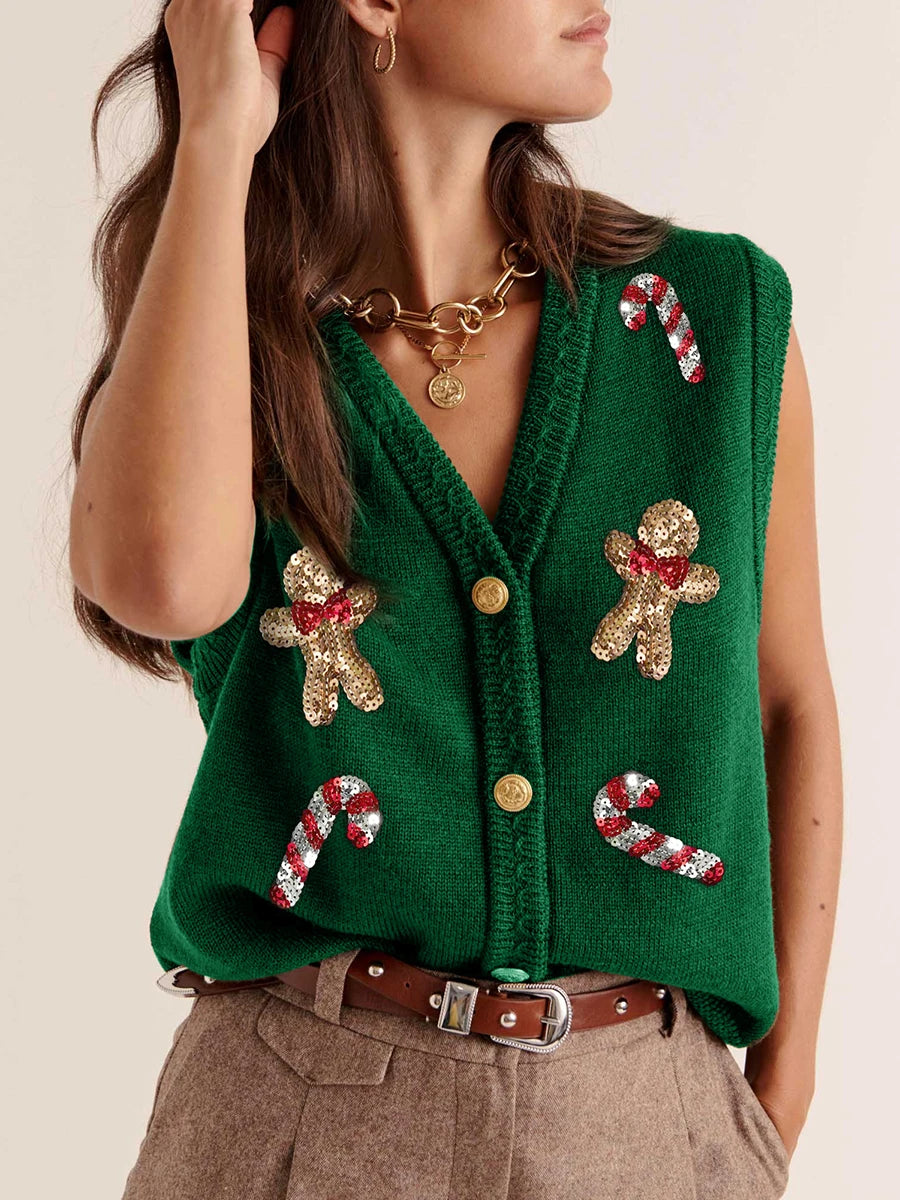 Women's sequin Christmas vest – Santa's Gallery