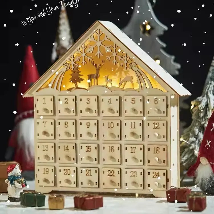 Calendrier de l'Avent en bois lumineux Maison de village – photo 8