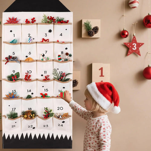 Calendrier de l'Avent mural en tissu 24 poches – photo 2