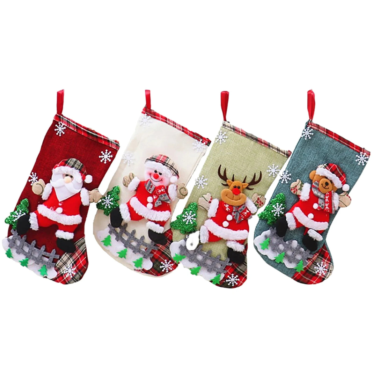 Lot de 4 grandes chaussettes de Noël – photo 5