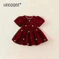 Robe de fête de Noël rouge pour fille – Santa's Gallery