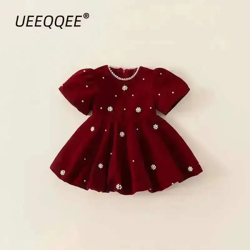 Girls red Christmas party dress – Santa's Gallery