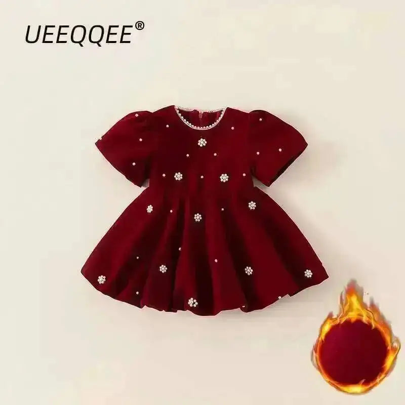 Robe de fête de Noël rouge pour fille – photo 7
