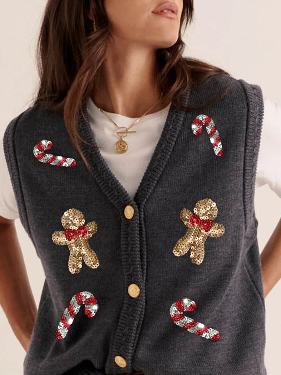 Gilet de Noël à sequins pour femme – photo 12