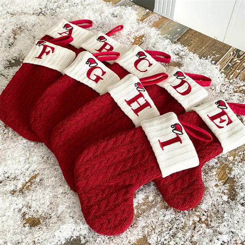 Knitted initial Christmas stocking – Santa's Gallery