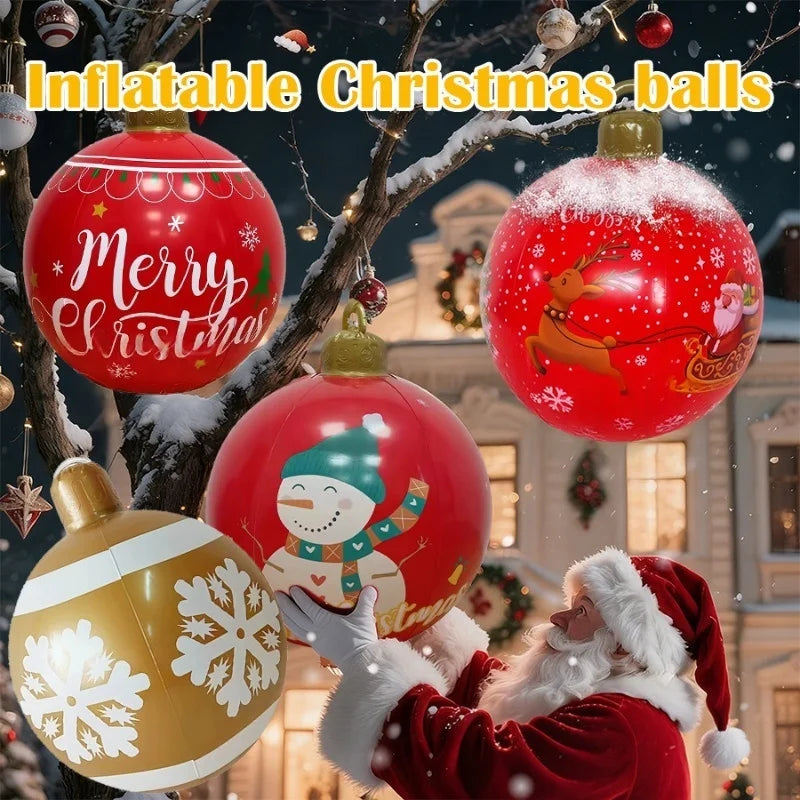 Boule de Noël géante gonflable 80 cm – photo 2