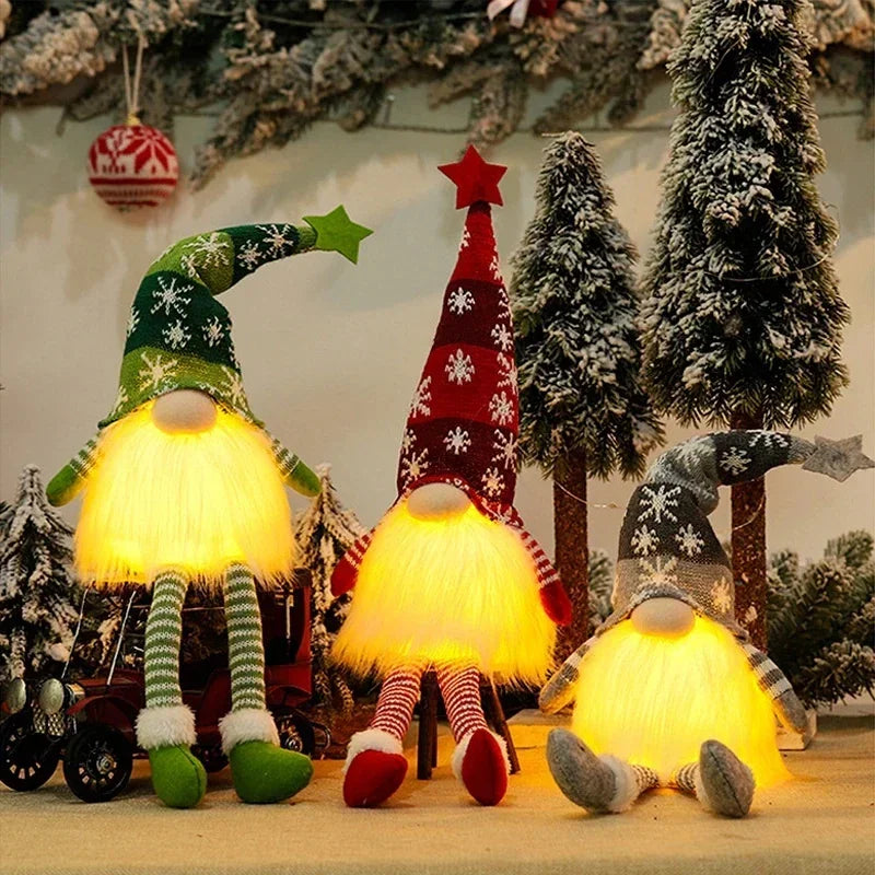 Gnome de Noël lumineux en tricot à suspendre – photo 4