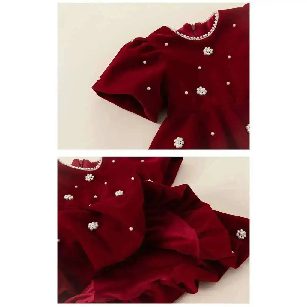 Robe de fête de Noël rouge pour fille – photo 6