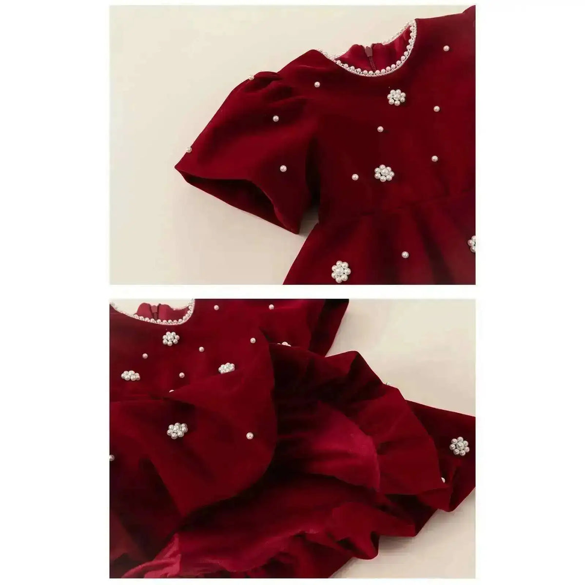 Robe de fête de Noël rouge pour fille – photo 6