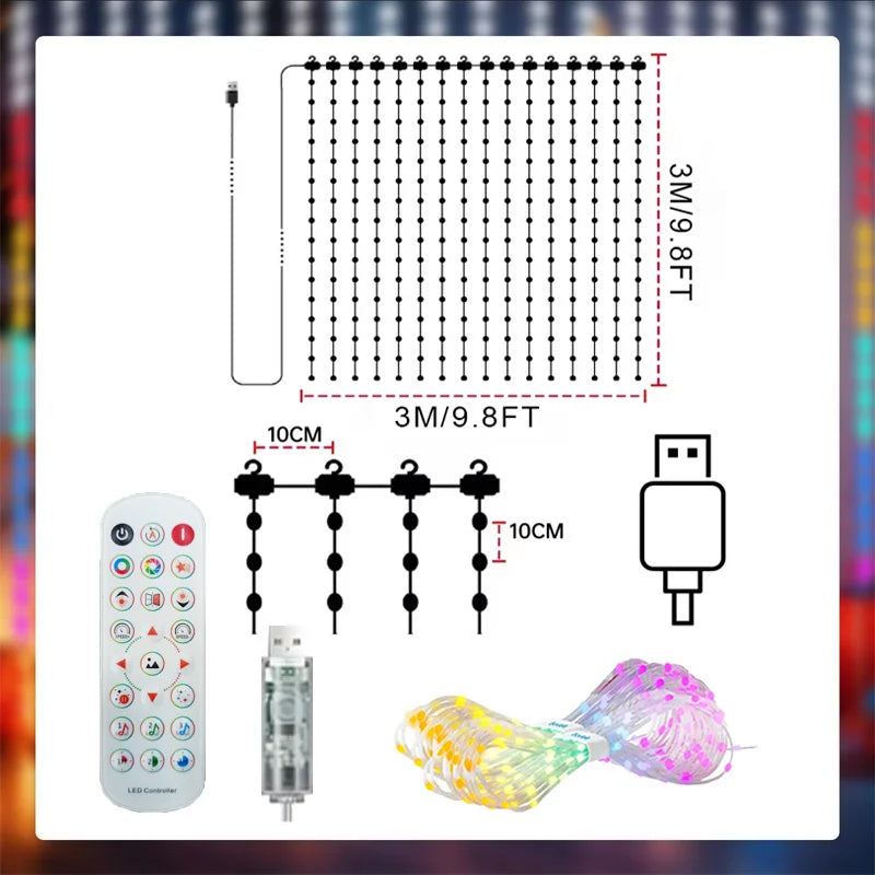 Rideau lumineux connecté 400 LED – photo 7