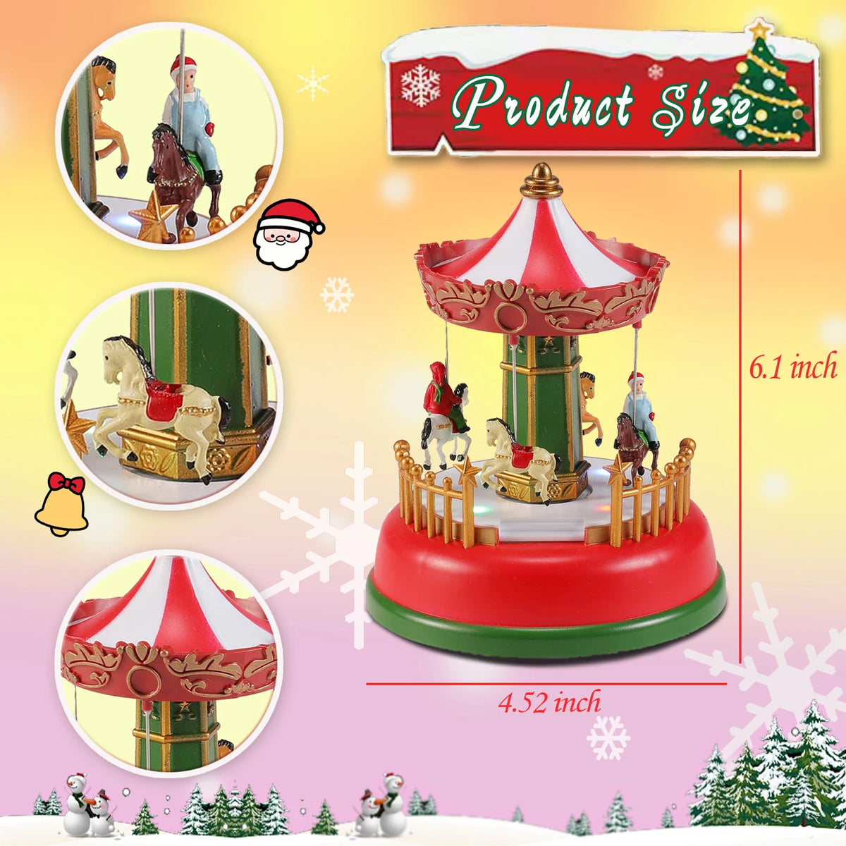 Carrousel et grande roue de Noël lumineux – photo 6