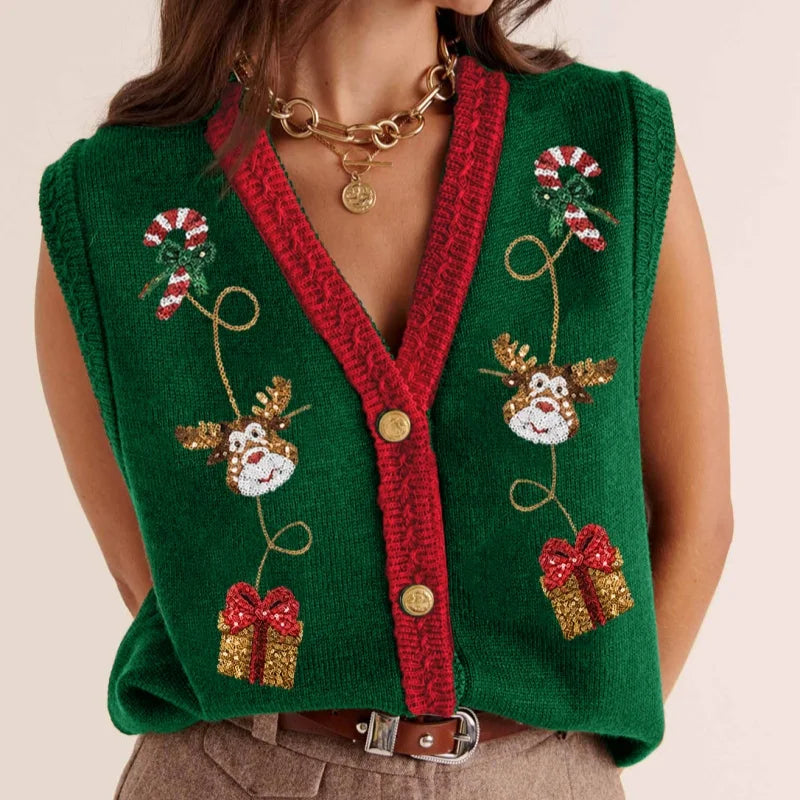 Gilet de Noël à sequins pour femme – photo 15