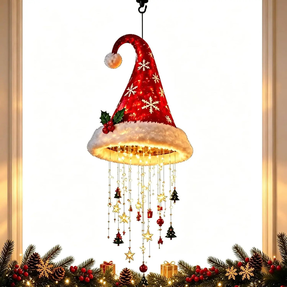 Suspension lumineuse bonnet de Père Noël LED – photo 10