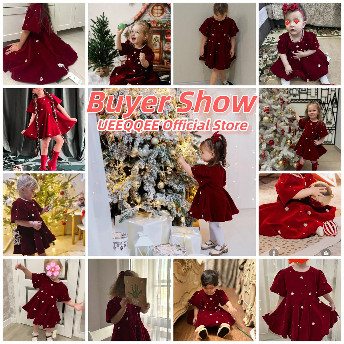 Robe de fête de Noël rouge pour fille – photo 2