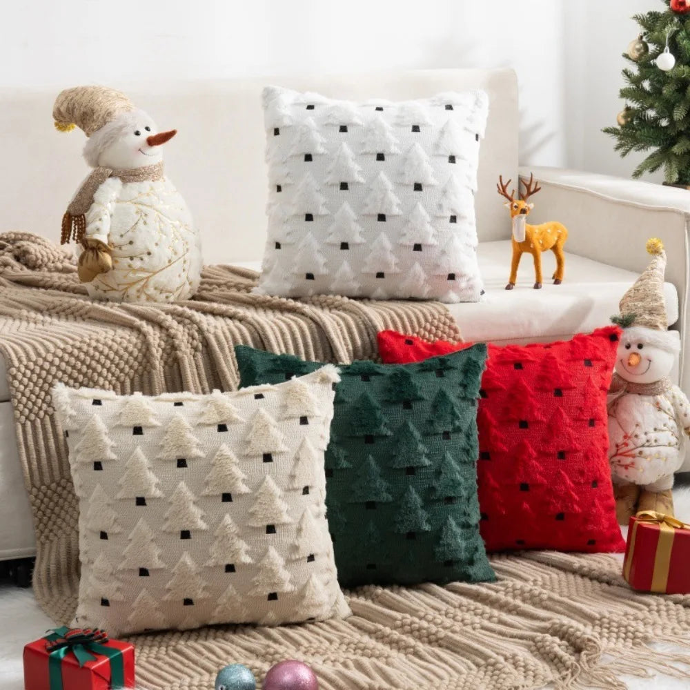 Housse de coussin de Noël en maille 45 × 45 cm – Santa's Gallery