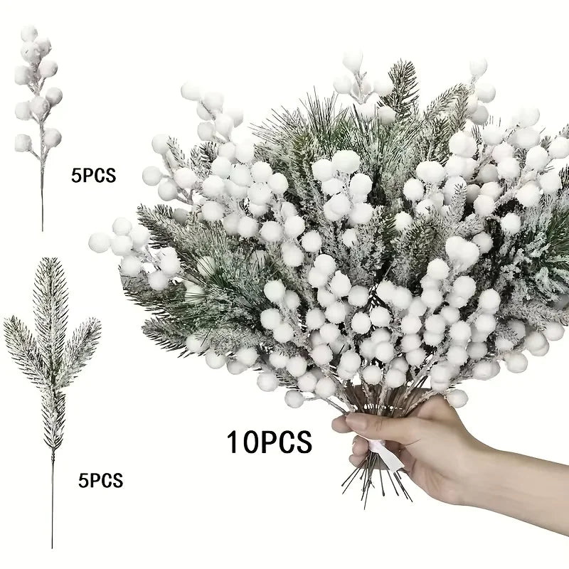 Branches de pin artificielles et baies rouges – photo 13