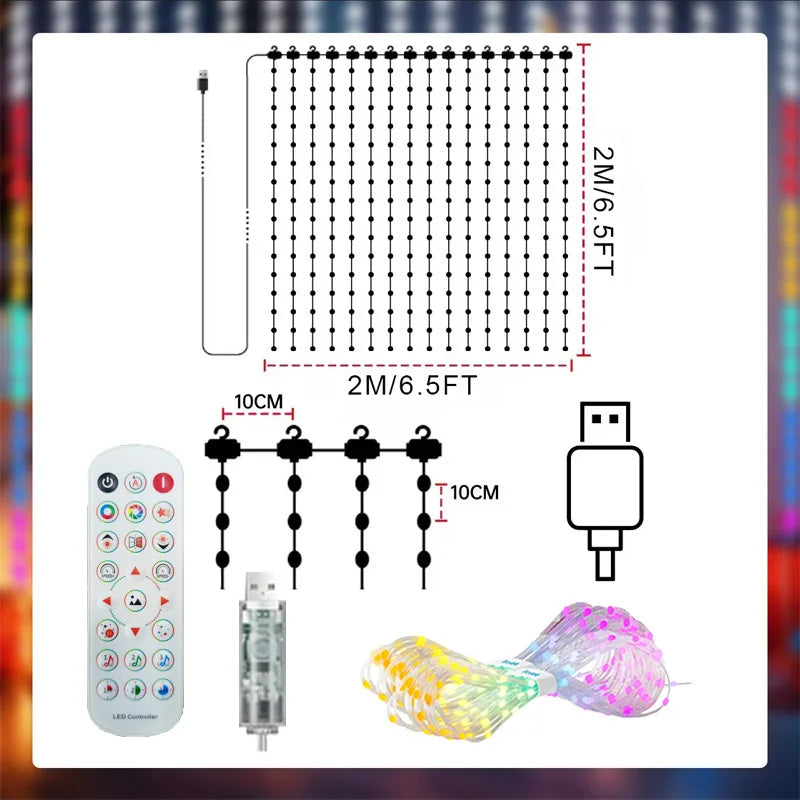 Rideau lumineux connecté 400 LED – photo 8