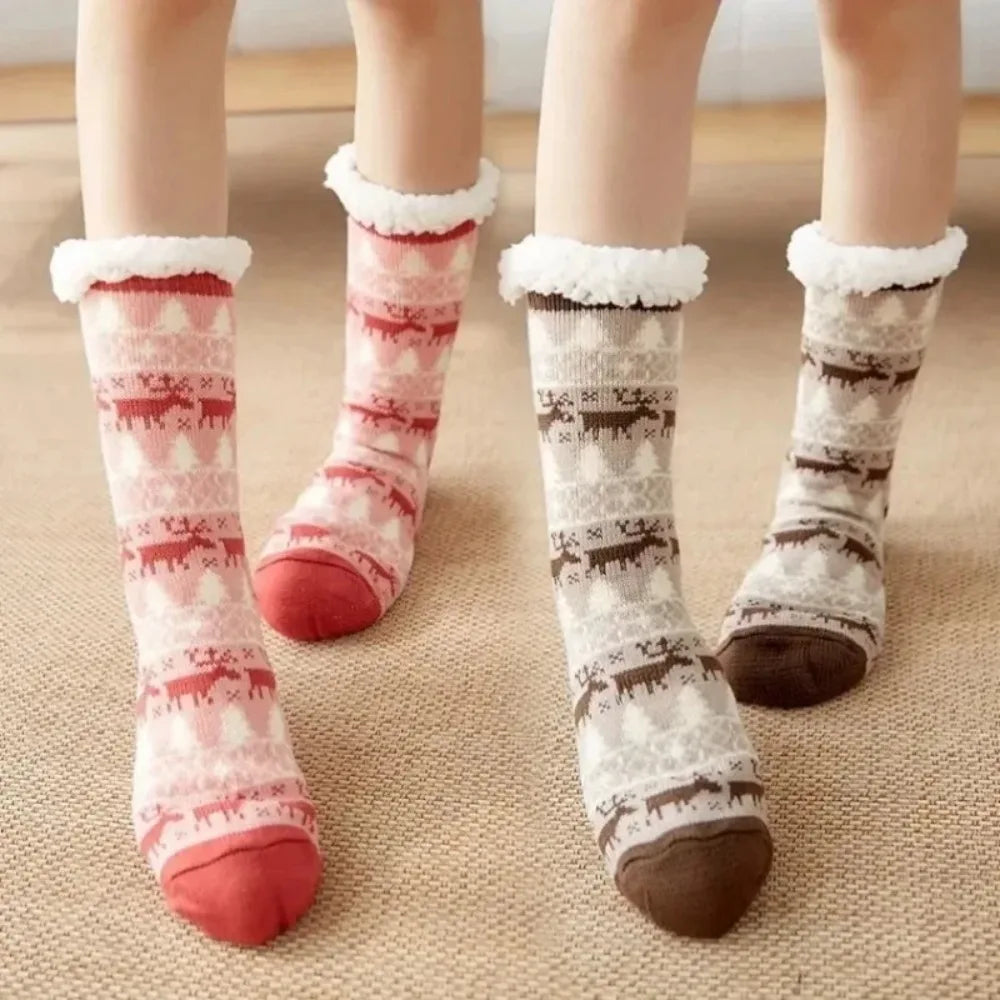 Chaussettes d'intérieur douillettes motif renne – photo 5