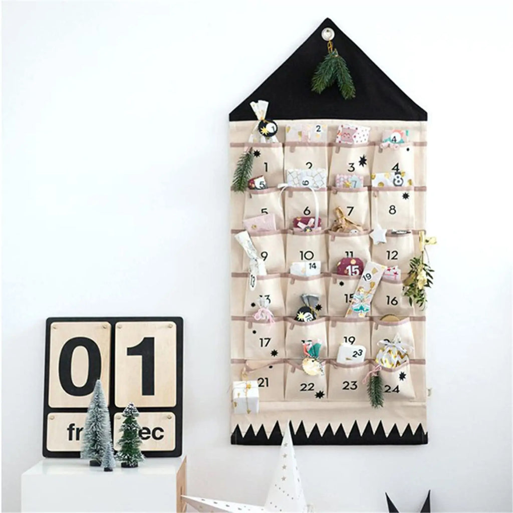 Calendrier de l'Avent mural en tissu 24 poches – photo 6